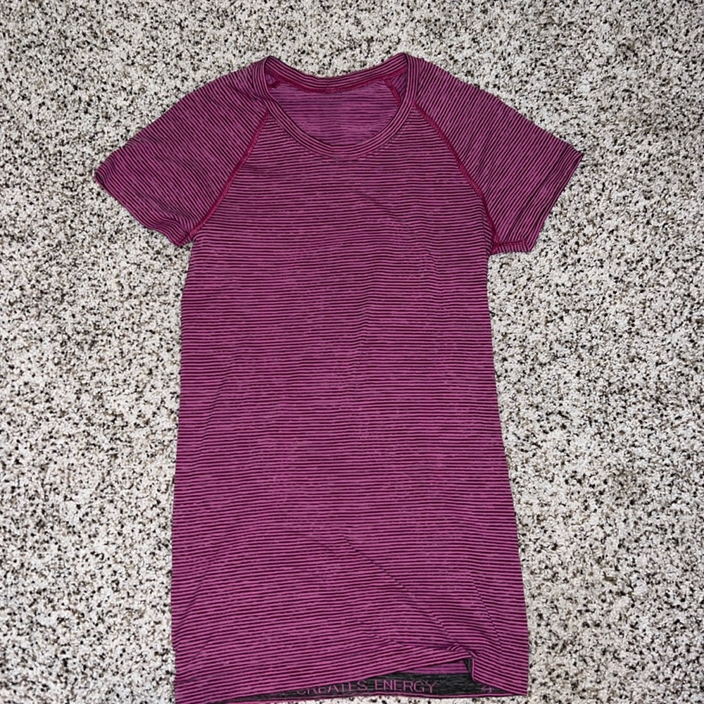 Striped Pink Lululemon Swiftly Tech 2.0